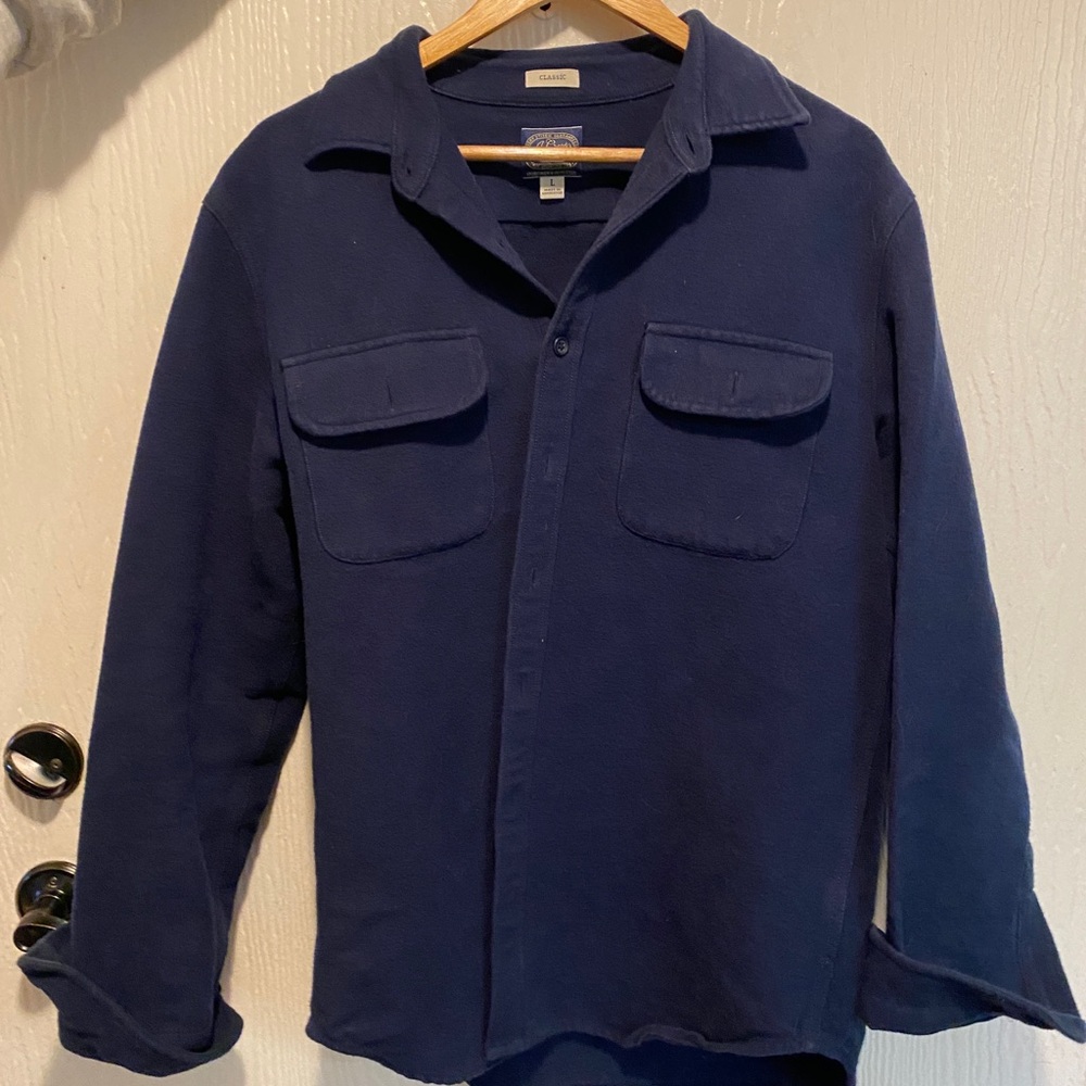 J crew chamois over shirt navy
